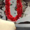 Girocollo Collana di perline di corallo rosso irregolare Dichiarazione di moda Perline multistrato Accessori Banchetto Matrimonio Gioielli da sposa