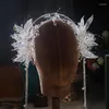 Pinces à cheveux mode strass bandeau pour femmes feuilles gland bandes de cristal accessoires bijoux de mariée diadème coiffure