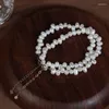 Choker elegant liten ris barock pärlhalsband uttalande bröllop lyxiga naturliga sötvattens smycken för kvinnor minimalistiska