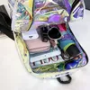 Sacos escolares Verão PVC Transparente Mochila para Estudante Mulheres Clear Laser Color Holográfico Feminino Mochilas B027 230826