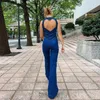 Women's 23ss Summer New Slim Fit and Slim Fashion Street Peel Back High Waist Denim jumpsuit