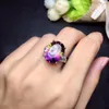 Cluster Rings Weainy Natural Amethyst Lady Ring S925 Sterling Silver Fashion 12 16mm Millennium Cut High-klass