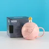 Muggar 2023 Summer Special Netflix Planet Mug With Lock Spoon Coffee Ceramic Fashion Par Office Present Cup