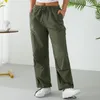 Pantaloni da donna Moda Donna Pantaloni larghi cargo con coulisse tinta unita con tasche multiple Abiti casual Streetwear Y2k Autunno