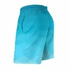 Shorts Masculinos Board Print Hawaii Beach Troncos Gradiente Azul Poligonal Secagem Rápida Esportes Surf Calças Curtas Tamanho Grande