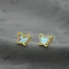 عشيق الخطاف الحجر الحقيقي 18K الذهب مطلي بيضاء القشرة البيضاء الفراشة الفراشات أحذية الهدية مع حقيبة غبار مجانية