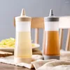 Ensembles de vaisselle 3 PCS Bouteille à presser Sauce Récipients en plastique transparent Go Couvercles Vinaigrette