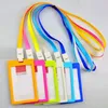 Other Office School Supplies 10 Pcslot Colorful plastic Business ID Badge Card Vertical Holders with Neck Strap Lanyard name badge set 230826