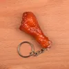 Food Key Chain Simulation Chicken Wing Leg Shrimp Meat Models Kids Playing House Toys Kitchen Play Food Pretend Decorative Props Cooking Toy