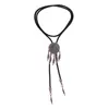 Bow Ties Vintage Bolo Tie PU Leather Rope Western Necktie Necklace For Party Cosplay