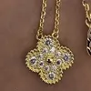 مصمم Van Four Leaf Clover Necklace Gemstone Gold Plated 18k مصمم للمرأة T0P Advanced Material