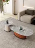 Dinnerware Sets Minimalist Marble Coffee Table Simple Home Living Room Designer Creative Saddle Leather