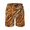 Men's Shorts Cool Tiger Print Board Summer Black Stripes Classic Short Pants Male Surfing Quick Dry Custom Swim Trunks