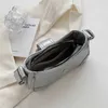 Women Designer Shoulder Bags Silver PU Leather Small Handbags Female Casual Underarm Purses Elegant Ladies Crossbody Sling Bag