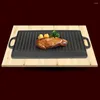 Panelas Cozinhando Orelhas Duplas Não Revestidas Ferro Fundido Quadrado Grill Pan Top Grade Placa de Churrasco Ferramenta de Cozinha