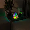 Dekorativa föremål Figurer Led Pyramid Bedroom Decor Night Light USB Color Dimning Atmosphere Lamps Home Bedroom Lamp 230826