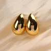 Hoop Huggie Chunky Dome Drop Earrings for Women Gold Plated Moondshape Earring 큰 눈물 후프 귀걸이 보석 선물 230826