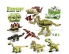 Juego de bloques de construcción de dinosaurios Lepin Toys 9060 Ladrillos para niños Kit de modelo de huevos de Pascua Ladrillo de construcción 6 en 1 DIY Bloques de figuras de dinosaurio de partículas pequeñas Twist Egg Blind Box Modelo Kit de construcción