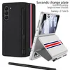 Portafoglio in pelle per Samsung Galaxy Z Fold 5 Custodia Flip Book Pen Slot Staffa Pellicola protettiva Cover per schermo