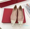 Rivet Pumps alcove Dress shoes Sandal stilletto heels Flats Leather sole Pointed toe cap luxury designer wedding Evening factory footwear Size 35-41