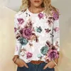 Women's Hoodies Crew Neck Sweatshirt Vintage Top Long Sleeve Floral Print Womens Tops