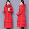 Trenchs de femmes manteaux 6 couleurs vestes d'hiver en coton pour femmes 2023 long épaissir vêtements rembourrés femme élégante manteau décontracté femme m-5xl