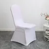 Housses de chaise, vente en gros, décoration de fête de mariage, couverture blanche élastique en spandex, une pièce