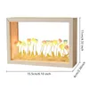 装飾的なオブジェクト図形DIY POフレームチューリップナイトライト人工花絵フレーム暖かいロマンチックなリビングルームデスクトップデコレーションナイトランプ230826