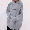 Men's Hoodies Long Sleeved Pullover Women's Gray Temperament Commuting Letter Warm Loose Cotton Sweater