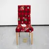 Capas de cadeira Wingback para eventos esticam para trás com capa de toalha de mesa de Natal