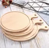 Wooden Round Pizza Board with Hand 6inch-14inch Pizza Baking Cutting Tray Cafe Baking Store Dessert Accessory 247Q