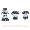 Family Matching Outfits kids boys girls spring summer tie dye cotton casual clothing children fashion set top and romper matching 230826