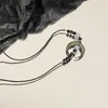 Kedjor Trend Moon Shaped Pendant Halsband på Cord Korea Style Neckchain ClaVicle Chain K3kf