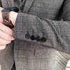 Erkek Suit Blazers Lüks Erkekler İnce Fit Kontrol Takım Erkekler İş Ofisi Formal Takımlar 2 PCS Set Blazers Pant Pant Pant Pant Sosyal Düğün Sosyal Smokin Elbise Homme 230826