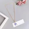 Collier pendentif vintage en cuivre nacre de coquille grand trèfle à quatre feuilles fleur longue chaîne collier de pull pour les femmes avec boîte cadeau de fête