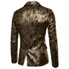 Ternos masculinos blazers 2023 ouro floral negócios casual terno vestido de casamento ouro blazer masculino 230826