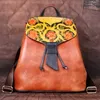 School Bags Genuine Leather Women Backpack Daypack Book Retro Ladies Female Travel Laptop Bag Rucksack Knapsack 230826