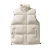 Gilets pour hommes Couple Gilet Hommes Gilet d'hiver élégant unisexe rembourré coupe-vent col montant protection du cou zippé pour les femmes