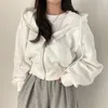 Sudaderas con capucha para mujer Harajuku versión coreana mujer 2023 otoño Retro Color sólido con cremallera sudaderas de gran tamaño chaqueta corta con capucha de manga larga