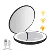 Kompakta speglar Mini Portable Folding Travel Mirror LED Light Makeup Mirror Compact Mirror 10X Förstoring 2Sided Beauty Makeup Round Mirror 230826
