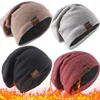 Bérets Mode Hiver Chaud Tricoté Bonnets Hip Hop Unisexe Ajouter Velet Baggy Skullies Casual Doux Turban Chapeaux En Plein Air Pliable