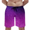 Mäns shorts Board Print Hawaii Beach Trunks Gradient Blue Polygonal Fast Dry Sports Surf Large Size Short Pants