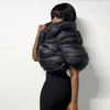 Damengrabenmäntel KEXU Winter Pufferjacken für Frauen 2023 Streetwear Unregelmäßige Jacke Bubble Zip Up Schwarze kurze Oberbekleidung weiblich