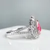 Cluster Rings CNZX2023 Fine Jewelry Real 18K Gold 0.53ct Pink Diamonds Wedding Engagement Female For Women Ring TX