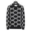 luxurious Designer men's sweater black and white yellcoffknit wool warm classic plaid stripe clothing fashion casual long sleeve luxury mens M-3XL PTKH