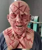 Feestmaskers Eng Kaal Bloed Littekenmasker Horror Bloedig Hoofddeksel 3D Realistisch Menselijk Gezicht Hoofddeksel Emulsie Latex Volwassenen Masker Ademend Masker 230826