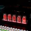 Masa saatleri RGB Glow Tüp Saati Ahşap DIY Yaratıcı Elektronik Masaüstü LED Dijital Alarm Lambası Zamanlayıcı Hediyesi