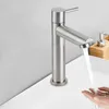 Robinets d'évier de salle de bains en acier inoxydable 304, argent, robinet froid simple, comptoir de lavabo de cuisine, matériel de robinet de lavabo antirouille