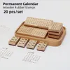 Selbstklebende Aufkleber Yoofun 20-teiliges Set Dauerkalender Holzstempel Scrapbooking Dekoration Bullet Journaling DIY Handwerk Standardstempel 230826