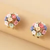 Boucles d'oreilles Rose strass Zircon pour femmes, boucle de tempérament léger, bijoux de luxe, accessoire de mode, cadeau